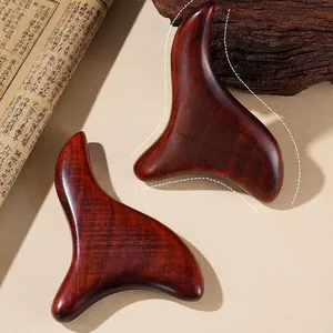 Handcrafted sandalwood massage tool for acupoint therapy and deep tissue muscle scraping