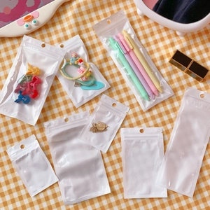 Frosted self-sealing bags for jewelry storage with hang holes and multi-size options