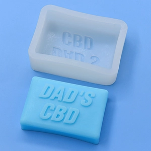 DIY rectangular silicone mold for DAD'S CBD embossed cake, soap or candle making
