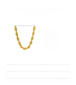 Detailed size specifications for gold stainless steel square link necklace and bracelet set
