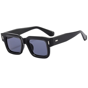 Retro Square Frame Sunglasses PC Frame AC Lens UV400 Protection Metal Rivet Fashion Unisex Eyewear