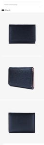 Detailed views of the embossed bear pattern on a black PU leather wallet