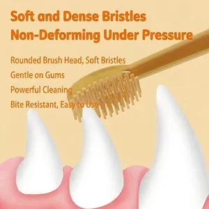 Soft silicone pet toothbrush for cats and dogs with 360-degree dental cleaning bristles