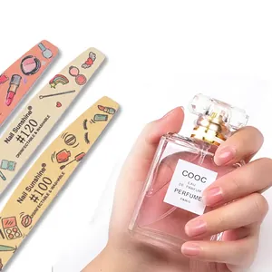 Washable double-sided nail file set with #100 and #120 grit and colorful illustrations