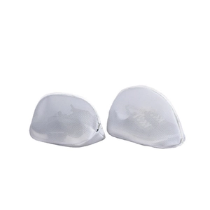 Durable thickened mesh laundry bag for shoes in semi-circular arch shape with zipper