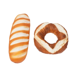 Realistic artificial pretzel and baguette bread models for home decor and kitchen display