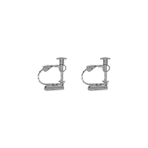 Silver screw-on clip-on earring converters for non-pierced ears diy jewelry accessories