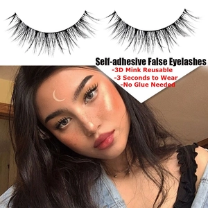 3D mink self-adhesive false eyelashes for reusable wear without glue