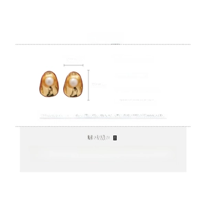 Detailed size and material guide for gold teardrop pearl earrings in copper and silver