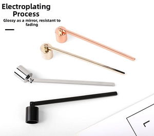 Set of four stainless steel candle snuffers with electroplated finish in multiple colors
