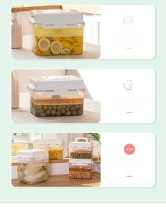 Macro detail of airtight food-grade plastic containers for pickling lemons and kimchi