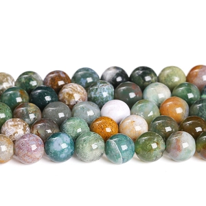 Natural indian agate round beads for DIY jewelry with unique multi-color stone textures