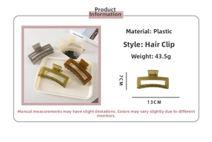 Detailed size specifications for 13cm extra large matte shark hair claw clips