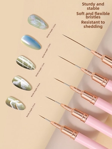 Detailed set of 5 nail art liners with brush lengths from 0.7cm to 2.5cm for fine painting
