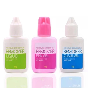 Sky Clear Eyelash Extension Glue Remover Set including Liquid, Pink Gel, and Clear Gel 15g