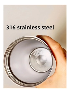 Macro shot of 316 stainless steel inner liner with SUS 316 engraved quality mark