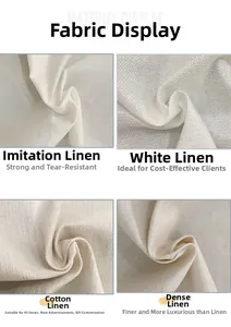 Detail of four fabric textures including linen and cotton blends for makeup bags