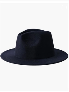 Detailed close-up showing the premium wool felt texture and flat brim of the jazz fedora
