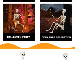 Detail of movable joints on 165cm life-size Halloween skeleton for indoor outdoor decor