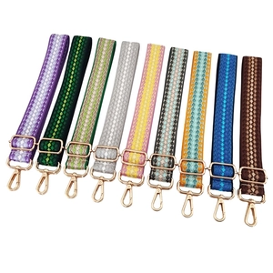 3.8cm gradient wide shoulder strap for crossbody bags with gold metal buckles