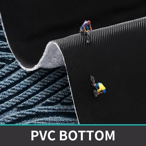 Macro shot showing the durable anti-slip PVC bottom texture of the outdoor door mat
