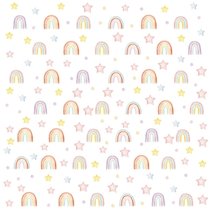 Regenbogen und Sterne Wandtattoo in Pastellfarben für Kinderzimmer Dekoration