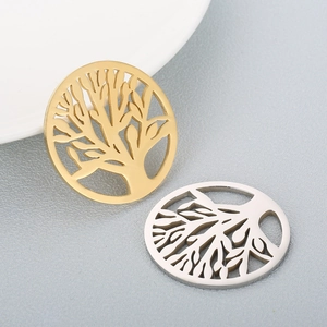 Hollow Tree of Life pendants in gold and silver finish made of durable stainless steel