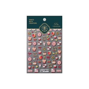 3D embossed nail stickers TS-4149 with strawberry bear, desserts and floral patterns