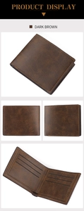 Detailed views of dark brown vintage leather wallet with card slots and stitched edges