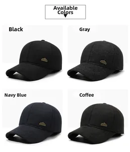 Detail showing the thick woven texture and color options of men's winter thermal baseball caps