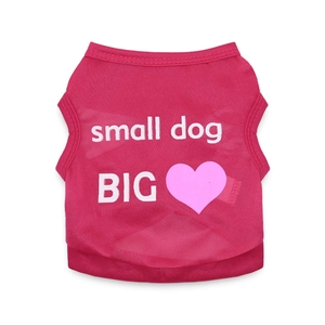 Gilet pour chien rose rouge avec imprimé coeur en tissu maille respirant pour l'été