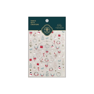 3D embossed Christmas nail art stickers with snowman and tree patterns in TL279 style