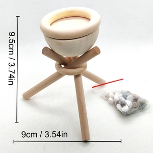 Detailed dimension guide for the 3.74-inch wooden essential oil diffuser tripod stand