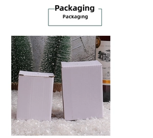 Minimalist white corrugated cardboard gift boxes for Christmas resin house decorations