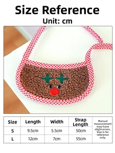 Size chart for pet dog bandana showing length, width, and string length in centimeters
