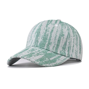 Thickened checkered baseball cap with green and white vintage patterns for men and women