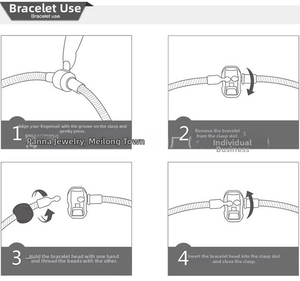 Instructional guide for opening and styling the S925 silver snake chain bracelet
