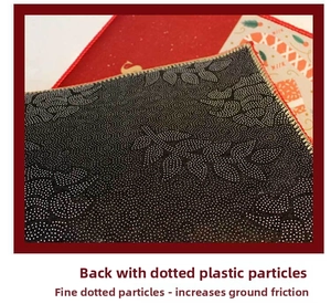 Detailed close-up of the anti-slip dotted backing for Christmas rugs and mats