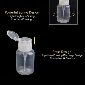 Flacon pompe 200ml pour dissolvant avec bouchon de verrouillage étanche et durable
