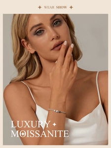 Elegant moissanite braided bracelet in S925 sterling silver worn by a model on a wrist