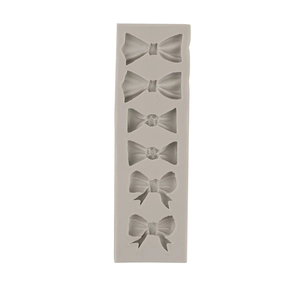 Silicone fondant mold with 6 different bow shapes for chocolate and cake decoration