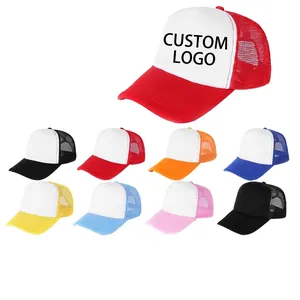 Kids Mesh Trucker Hat Breathable Adjustable Snapback Blank DIY Foam Front Summer Baseball Cap Polyester