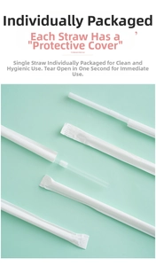 Hygienic individually wrapped disposable bendable straws for kids and maternity use