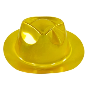 Shiny gold PVC jazz hat for carnival parties and festive stage performance costume