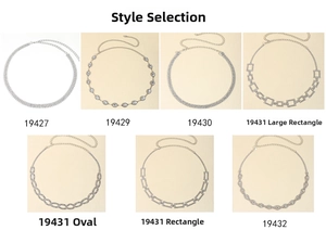 Selezione di catene in vita con strass da donna con motivi in cristallo rettangolare