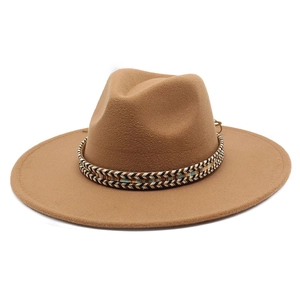 Wide Brim Fedora Hat Woolen Felt Jazz Hat For Men Women With Ethnic Woven Band Vintage Bohemian Style Travel Sun Hat