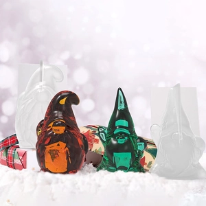 DIY gnome silicone mold set for handmade Christmas candles and decorative plaster ornaments