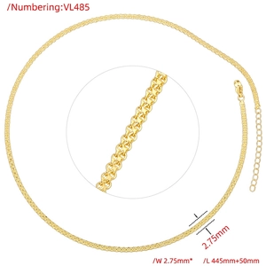 Detail of 2.75mm wide golden chain with lobster clasp and 50mm extension link
