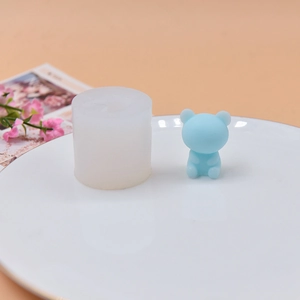 DIY silicone mold for cute bow bear scented candles and handmade resin plaster crafts