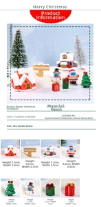 Miniature resin Santa and snowman set with dimensions for micro landscape decor